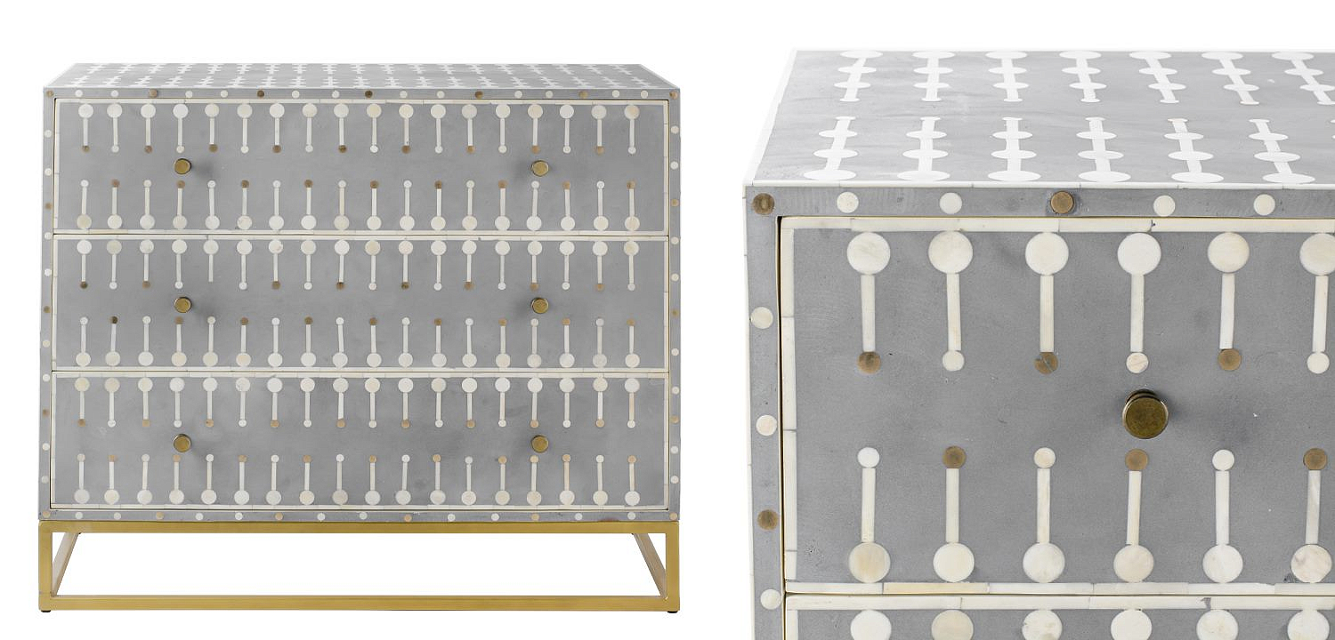 Комод серый кость BONE INLAY 3 DRAWER Комод серый кость BONE INLAY 3 DRAWER - Loft-Concept в Кирове