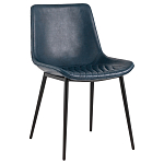 Стул с обивкой из экокожи темно-синего цвета RHOMBUSES UPHOLSTERY варинант исполнения - 1 | Loft Concept в Кирове