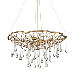 Люстра подвесная золотого цвета с металлическим сетчатым основанием и стеклянными каплевидными подвесками Hinkley варинант исполнения - 1 | Loft Concept в Кирове
