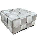 Пуф плетеный велюровый светло-бежевый  Soft Wicker Pouf варинант исполнения - 1 | Loft Concept в Кирове