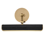 Светильник для картин цвет винтажная латунь с прямоугольным плафоном из кожи черного цвета Alora варинант исполнения - 3 | Loft Concept в Кирове