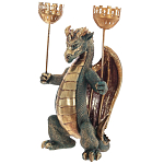 Подсвечник в виде дракона Dragon Candlestick Green Gold варинант исполнения - 2 | Loft Concept в Кирове