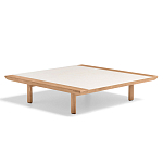 Дизайнерский кофейный стол из дерева с керамической столешницей уличный SWAY Coffee Table варинант исполнения - 6 | Loft Concept в Кирове