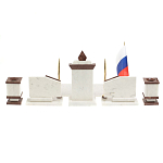 Настольный письменный набор из мрамора и лемезита с гербом и флагом России Marble Accessory варинант исполнения - 6 | Loft Concept в Кирове