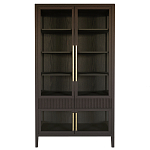 Витрина Primo со стеклянными фасадами и 2 ящиками Темный орех варинант исполнения - 7 | Loft Concept в Кирове