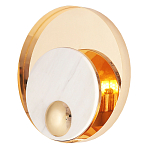 Бра с круглым плафоном из белого мрамора и золотистым металлическим обрамлением  Ginger & Jagger варинант исполнения - 1 | Loft Concept в Кирове