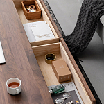 Кофейный стол из массива дерева с выдвижными ящиками Coffee Walnut Table варинант исполнения - 7 | Loft Concept в Кирове