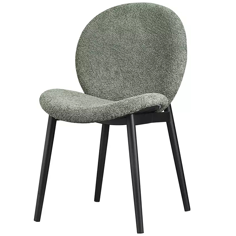 Стул с круглой мягкой спинкой и сиденьем из буклированной ткани Comfortable Fit Зеленый Розовый Стул с круглой мягкой спинкой и сиденьем из буклированной ткани Comfortable Fit Зеленый Розовый в Кирове | Loft Concept