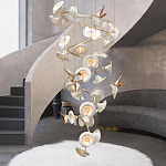 Люстра каскадная из белых цветов каллы и птичек Refined Taste of Light варинант исполнения - 4 | Loft Concept в Кирове