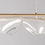 Люстра линейная с 3-мя белыми волнистыми плафонами Wave Line варинант исполнения - 9 | Loft Concept в Кирове