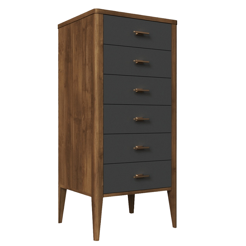Комод из массива бука с 6-ю ящиками Tasteful Furniture Серый Коричневый Комод из массива бука с 6-ю ящиками Tasteful Furniture Серый Коричневый в Кирове | Loft Concept