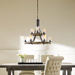 Люстра с цилиндрическим плафонами из толстого волнистого стекла в индустриальном стиле Feiss варинант исполнения - 7 | Loft Concept в Кирове