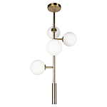 Люстра на штанге с 4-мя белыми шарообразными плафонами Bubble Chandelier варинант исполнения - 2 | Loft Concept в Кирове
