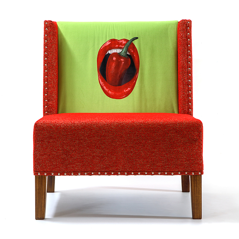 FUN Armchair "Chili Pepper" Red Дизайнерское кресло с цветным принтом Красный Зеленый в Кирове | Loft Concept 