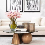 Дизайнерский журнальный стол с круглой столешницей на 3-х геометрических ножках Lehumod варинант исполнения - 4 | Loft Concept в Кирове