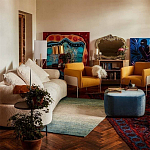 Трехместный диван с обивкой букле молочного цвета Leonois Boucle Sofa варинант исполнения - 5 | Loft Concept в Кирове