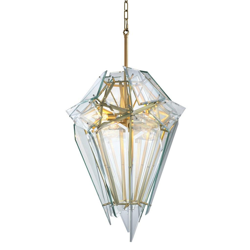 Люстра Chandelier Shard gold Золотой Прозрачное Стекло Люстра Chandelier Shard gold Золотой Прозрачное Стекло в Кирове | Loft Concept