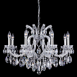 Люстра подвесная с 8-ю лампочками и прозрачными хрустальными подвесками на хромированном основании Crystal lamps варинант исполнения - 1 | Loft Concept в Кирове