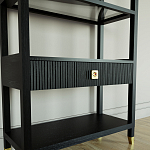 Стеллаж Elsa Dreams Black со стеклянными полками и ящиком варинант исполнения - 2 | Loft Concept в Кирове