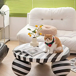 Дизайнерский журнальный стол круглый в чёрно-белую полоску Mypel варинант исполнения - 3 | Loft Concept в Кирове