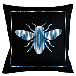 Подушка декоративная пчела с синим орнаментом Ikat Pattern варинант исполнения - 1 | Loft Concept в Кирове