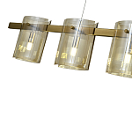 Подвесной светильник светодиодный с 5-ю цилиндрическими плафонами коньячного цвета из стекла и стали Andrea Сhandelier Сognac варинант исполнения - 2 | Loft Concept в Кирове