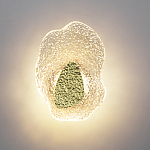 Бра с рельефным волнообразным стеклянным плафоном и вставкой из мрамора Liquid Stone варинант исполнения - 3 | Loft Concept в Кирове