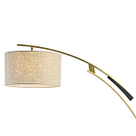 Торшер с изогнутой черной металлической ножкой и цилиндрическим абажуром из ткани Arched Metal Base  варинант исполнения - 2 | Loft Concept в Кирове