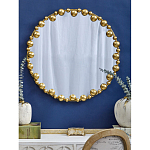 Зеркало круглое в фактурной золотистой раме из металла Mirror Golden Placer варинант исполнения - 3 | Loft Concept в Кирове
