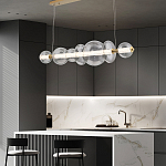 Подвесной светильник линейный с прозрачными стеклянными шарами разного диаметра Eurofase варинант исполнения - 16 | Loft Concept в Кирове