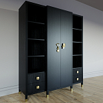 Большой шкаф с витриной Elsa Dreams Black варинант исполнения - 1 | Loft Concept в Кирове