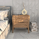 Тумба прикроватная из массива дуба с 2-мя ящиками Tasteful Furniture варинант исполнения - 2 | Loft Concept в Кирове