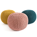 Круглый вязаный пуф Yellow Knitted Ball Pouf варинант исполнения - 2 | Loft Concept в Кирове