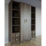 Большой шкаф с витриной Elsa Dreams Walnut варинант исполнения - 2 | Loft Concept в Кирове