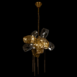 Люстра подвесная со стеклянными плафонами из дымчатого и золотистого с шестью вертикальными подвесками Gilded Mirage  варинант исполнения - 6 | Loft Concept в Кирове