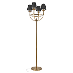 Торшер с металлическим основанием бронзового цвета с черными конусовидными абажурами Dignity варинант исполнения - 1 | Loft Concept в Кирове