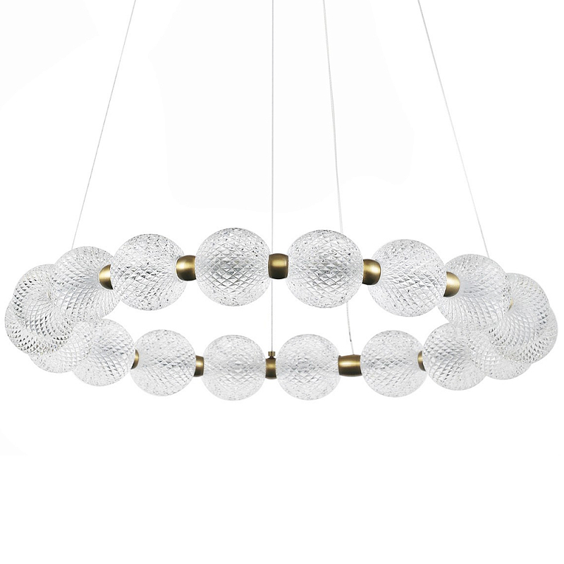 Светодиодная кольцевая люстра с круглыми плафонами Crystal Globule Chandelier Прозрачный Бронза Светодиодная кольцевая люстра с круглыми плафонами Crystal Globule Chandelier Прозрачный Бронза в Кирове | Loft Concept