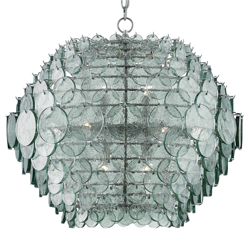 Люстра с каскадом из круглых декоративных элементов Basket of Light Harmony of Light Серебряный Прозрачный в Кирове | Loft Concept 