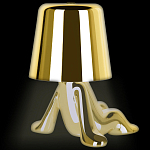 Настольная лампа фигурная золотого цвета с гладким абажуром Высота 17 см Sophia варинант исполнения - 7 | Loft Concept в Кирове