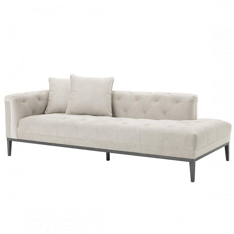 Кушетка Eichholtz Lounge Sofa Cesare Left Pebble grey Бежево-серый Темная бронза Кушетка Eichholtz Lounge Sofa Cesare Left Pebble grey Бежево-серый Темная бронза в Кирове | Loft Concept
