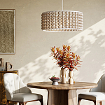 Люстра в форме цилиндра с вставками из деревянных бусин Wooden Beads варинант исполнения - 5 | Loft Concept в Кирове