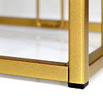 Пуф квадратный голубой велюр на золотом металлическом основании Celeste Blue варинант исполнения - 3 | Loft Concept в Кирове