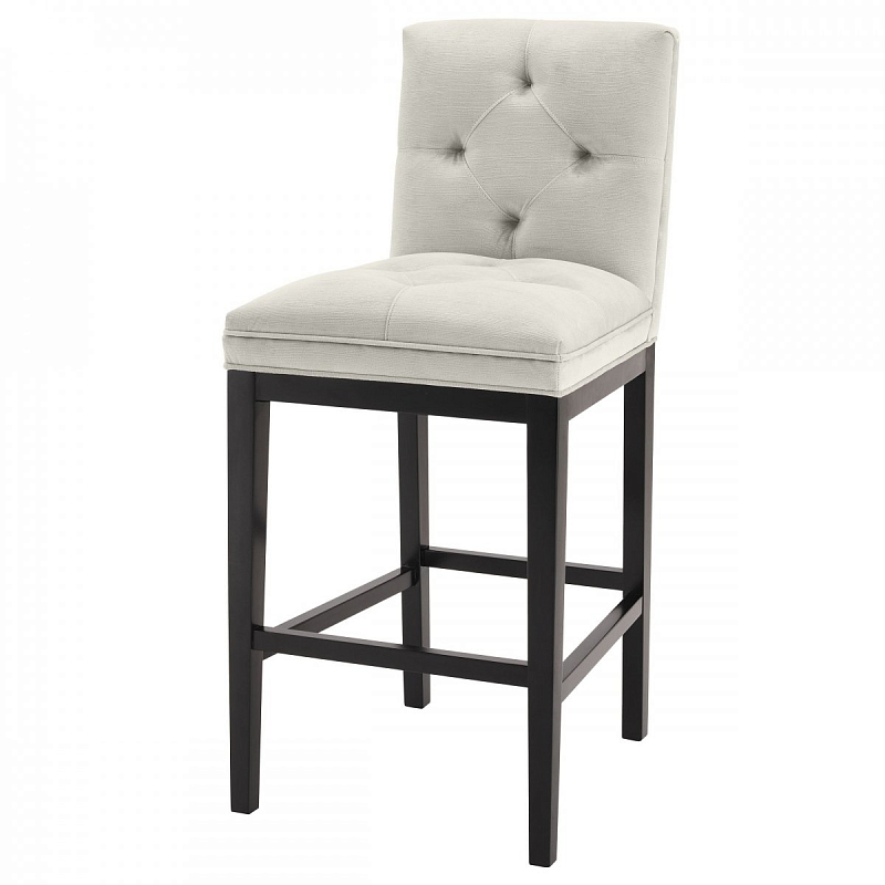 Барный стул Eichholtz Bar Stool Cesare Pebble grey Бежево-серый Черный Барный стул Eichholtz Bar Stool Cesare Pebble grey Бежево-серый Черный в Кирове | Loft Concept