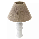 Настольная лампа с плетеным абажуром и белым мраморным основанием Simplicity and Nobility варинант исполнения - 1 | Loft Concept в Кирове
