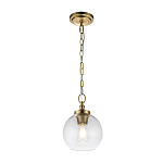 Подвесной светильник латунного цвета с прозрачным стеклянным плафоном Feiss варинант исполнения - 7 | Loft Concept в Кирове