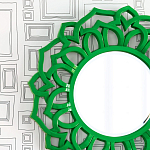 Зеркало круглое в ажурной зеленой раме Green Floral Pattern варинант исполнения - 1 | Loft Concept в Кирове