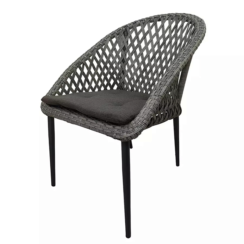 Стул плетеный Wicker Durable Stool Черный Серый Стул плетеный Wicker Durable Stool Черный Серый в Кирове | Loft Concept