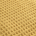 Плед из шерсти цвета охры с бахарамой Waffle Comfort варинант исполнения - 2 | Loft Concept в Кирове