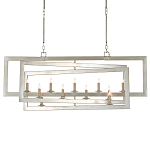 Люстра серебряная из пересекающихся прямоугольных элементов Intersecting Rectangles варинант исполнения - 2 | Loft Concept в Кирове