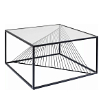 Журнальный стол черный с столешницей из прозрачного закаленного стекла Dynamics варинант исполнения - 1 | Loft Concept в Кирове